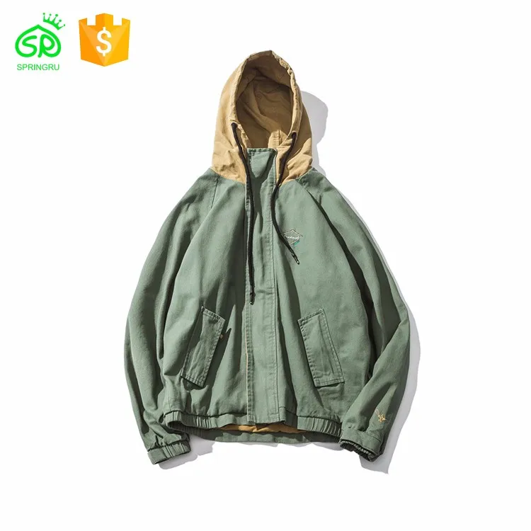 Fashion Elements Embroidery Canvas Hoodie Jacket Men - Buy Canvas