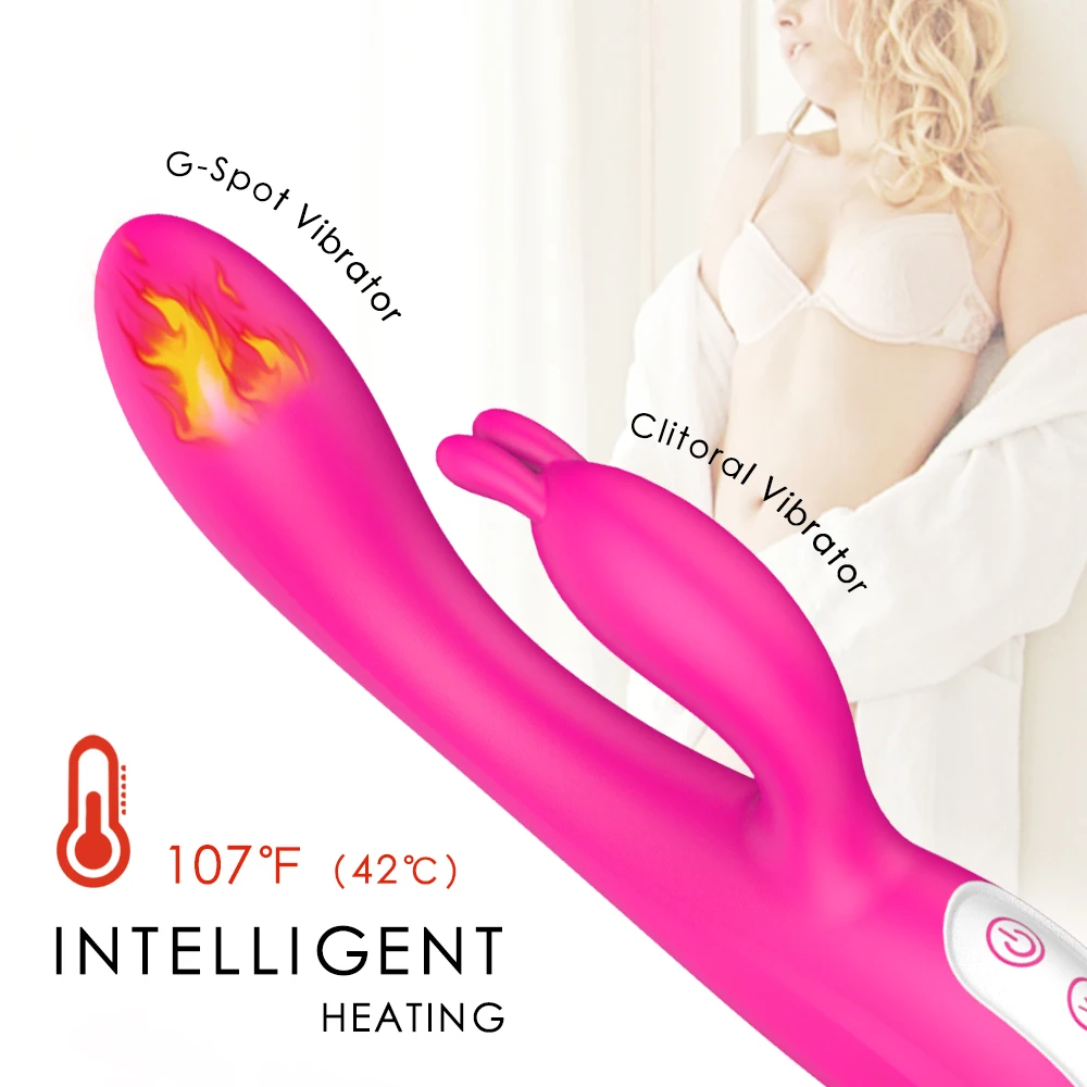 S-HANDE Hot Sale Products Heated 9 Vibration Modes Vagina Penis Dildo Massage Adult Sex Toy Women Rabbit Vibrator