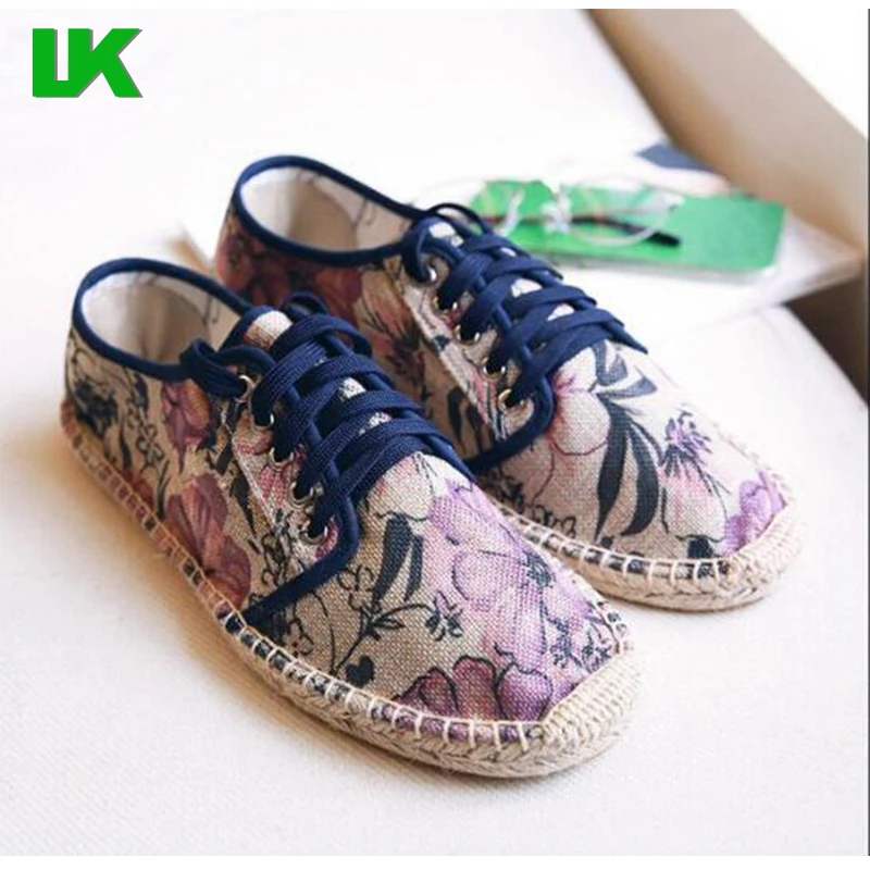 Chinese style painting linen shoes, straw fisherman shoes,fashion casual canvas shoes
