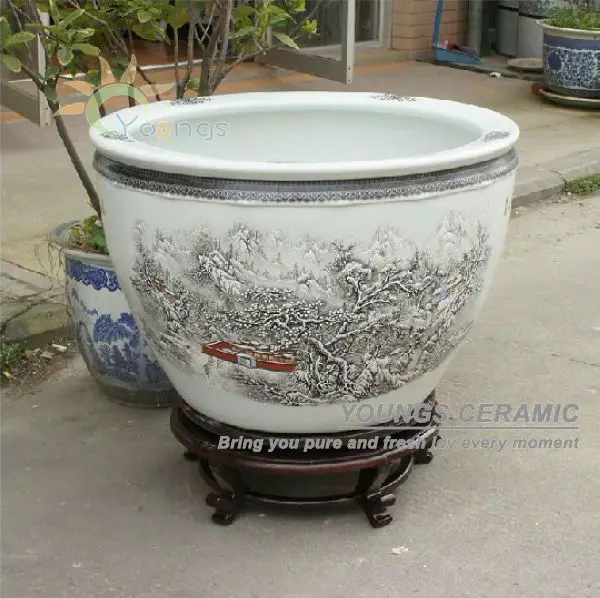 Retail Big Completely Weatherproof Porcelain Ceramic Fish Pot And Garden Planter Pot View Planter Pot Youngs Product Details From Jingdezhen Youngs Ceramic Co Ltd On Alibaba Com