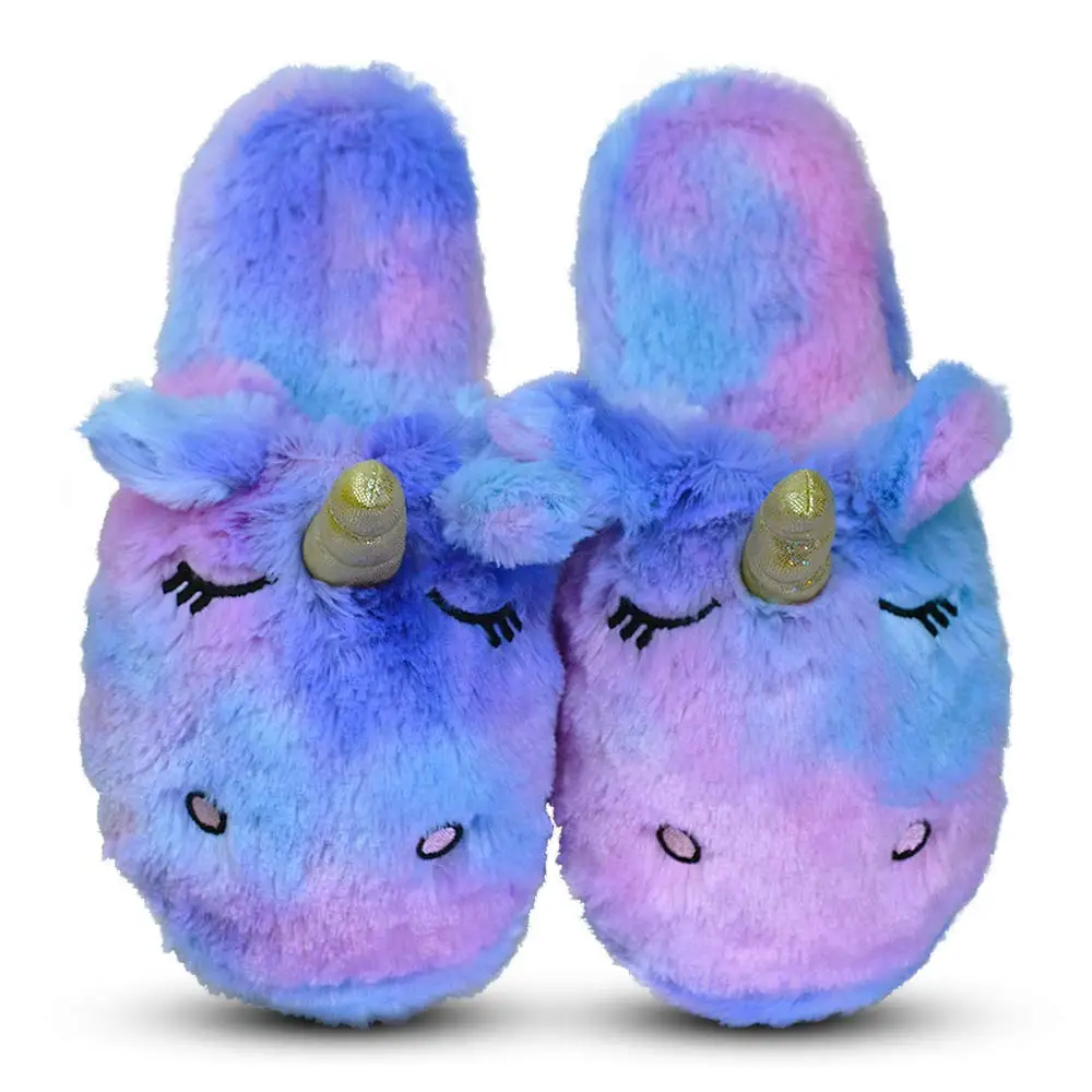 Hot Selling Plush Animal Slipper Stuffed Colorful Unicorn Shoes With ...