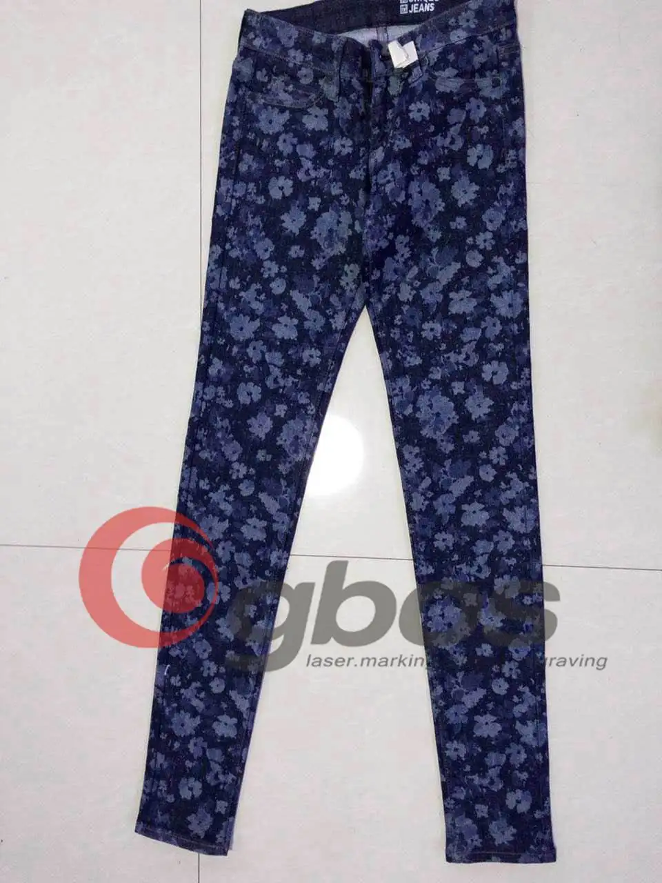 Gbos Laser Denim Jeans Laser Printing/whisker,Fading,Bleaching,Sand