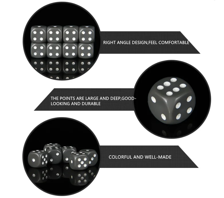 Wholesale 6 Sided Dice Acrylic D6 Dice Dot Dice With Various Sizes