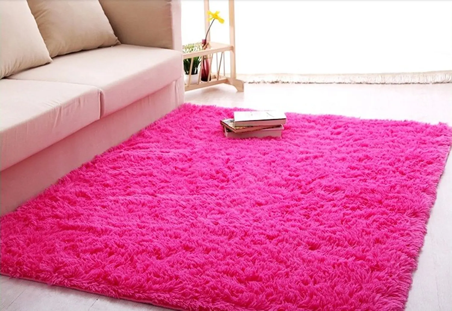 hot pink rug living room