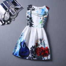 8 20y Girl Dress 2015 Summer Style Fashion Sleeveless Printed Kids Dresses for Girls Clothes