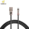 8 pin and micro usb different types of date cable for iphone and android led light metal usb cable 2.4a for iphone 8 cable