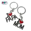 Key Chain Maker No Minimum Unique Custom 3D Words Love Heart Shaped Logo Metal Keychain with Letter