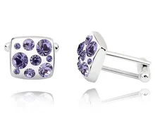 Austria cristal violeta gemelos por con Swarovski Elements oro blanco plateó la aleación regalos de cumpleaños para hombre padre hombre CXK0006