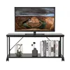 SONGMICS Mobile TV Cabinet, TV Stand, 2 Tier TV Entertainment Center with Shelf