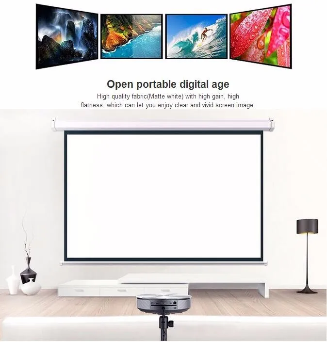 100" Wall Mount Or Ceiling Mount Electric Projector Screen Motorized