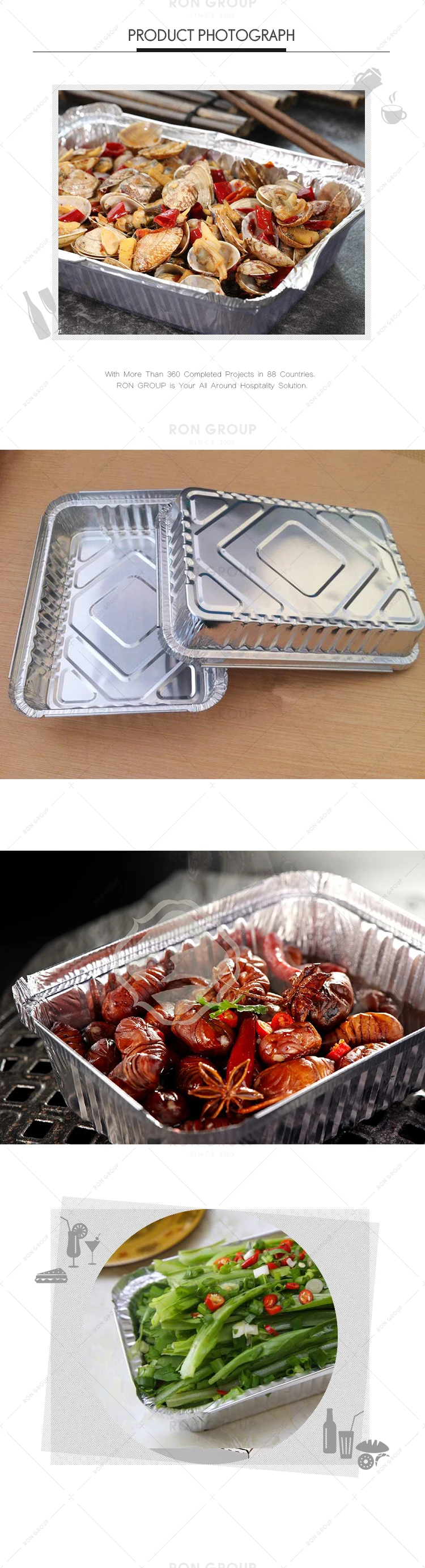 Factory Direct Party Restaurant Food Grade Disposable Takeaway Round Pizza Container Tray Baking Box Aluminum Foil Pans with Lid