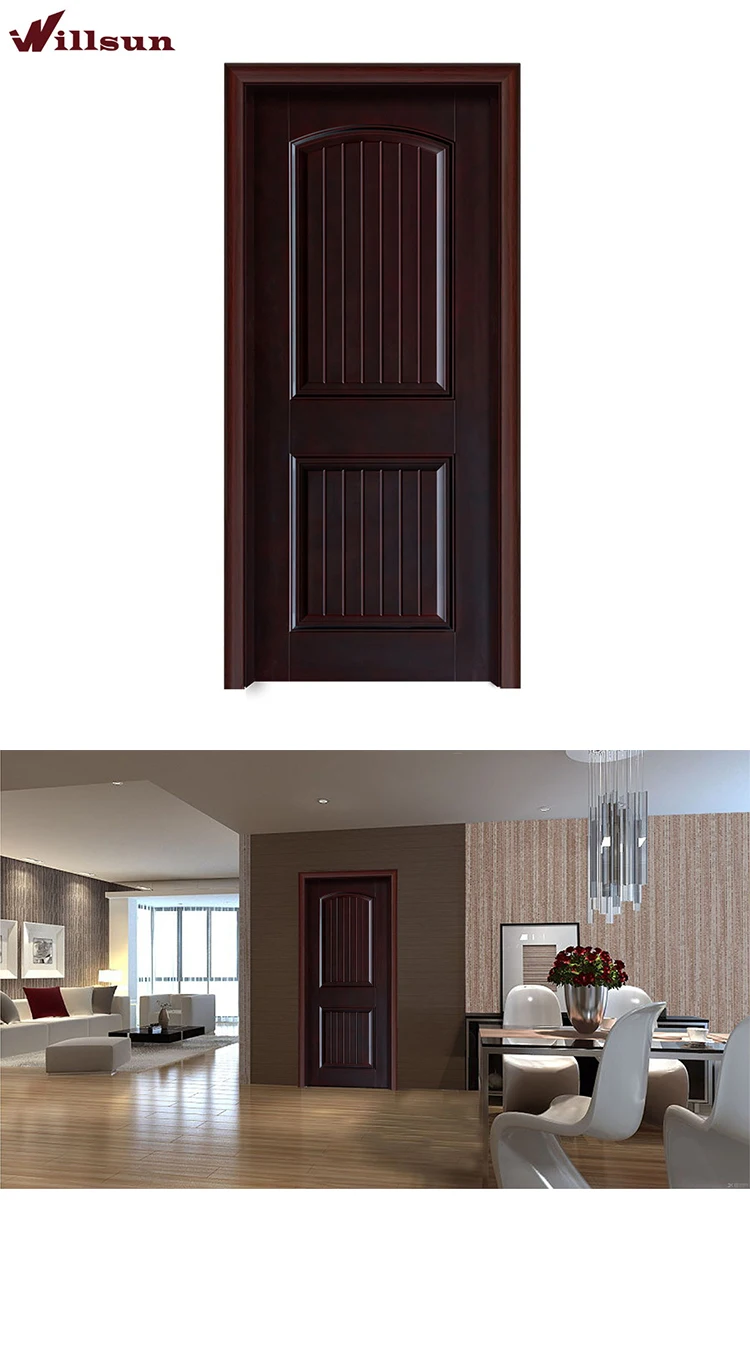 Newly Designed Home Bedroom Door Simple Solid Teak Wood Door