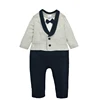 boys gentleman infant wear jumpsuit formal baby romper suit with bow tie
