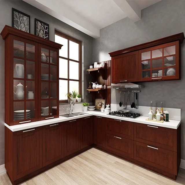 American Household Project Traditional Walnut Kitchen Cabinets
