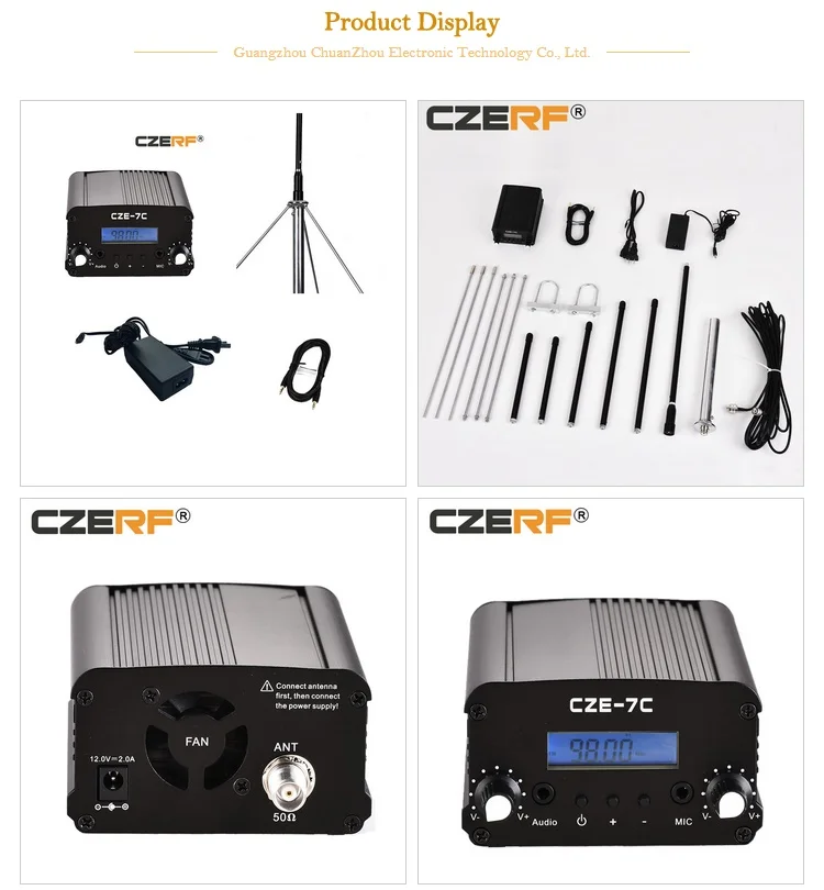 CZE-7C 1 와트/7 와트 Stereo PLL FM Radio 역 무선 signal 송신자 및 수신기 fm 방송 송신기 ...
