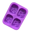for DIY Cake Chocolate Pudding Jelly Baking Soap molds 4 Cavity 3D Angels Silicone Mold
