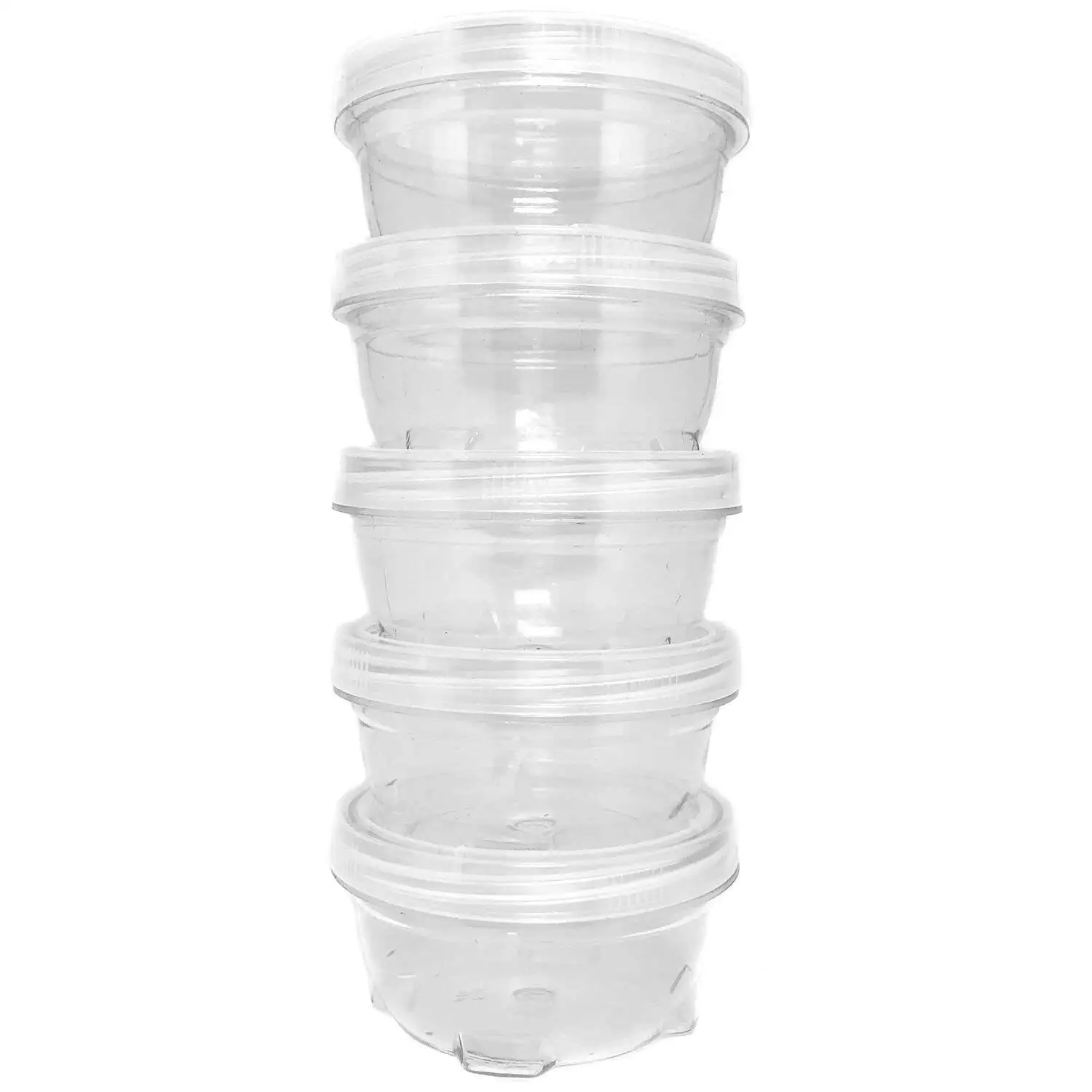 Buy Storage Stackable Round Clear Containers 6 For Crafts Beads Small