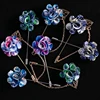 Free Shipping Mens Fashion Accessories of Fancy Fabric Flower Brooch Lapel Pin With Chain For Wedding Party
