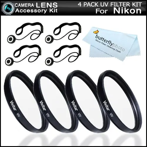 DavisMAX Fibercloth Filter Bundle 72mm UV Filter for Nikon D5100 with Nikon 18-200mm Lens