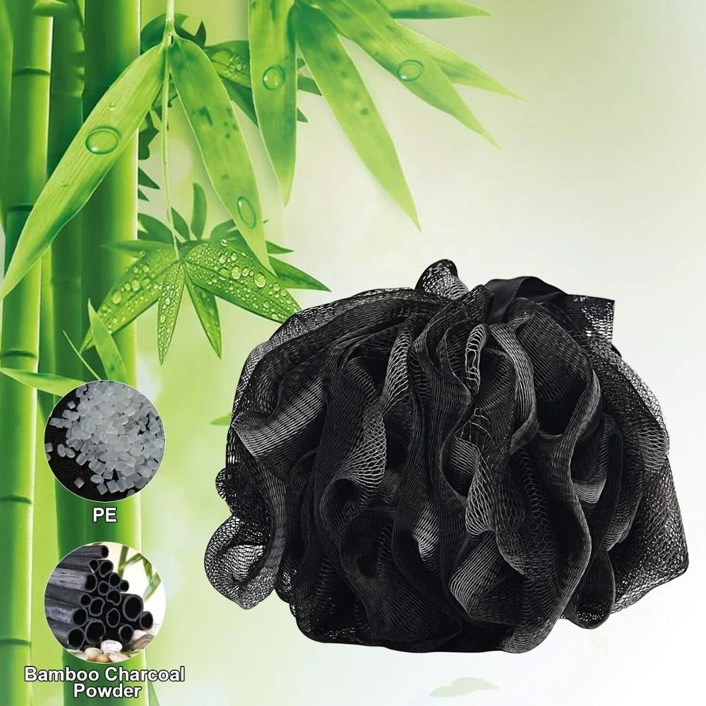80gm Black Shower Puff Exfoliating Cleansing Loofah Luffa Luxury Body