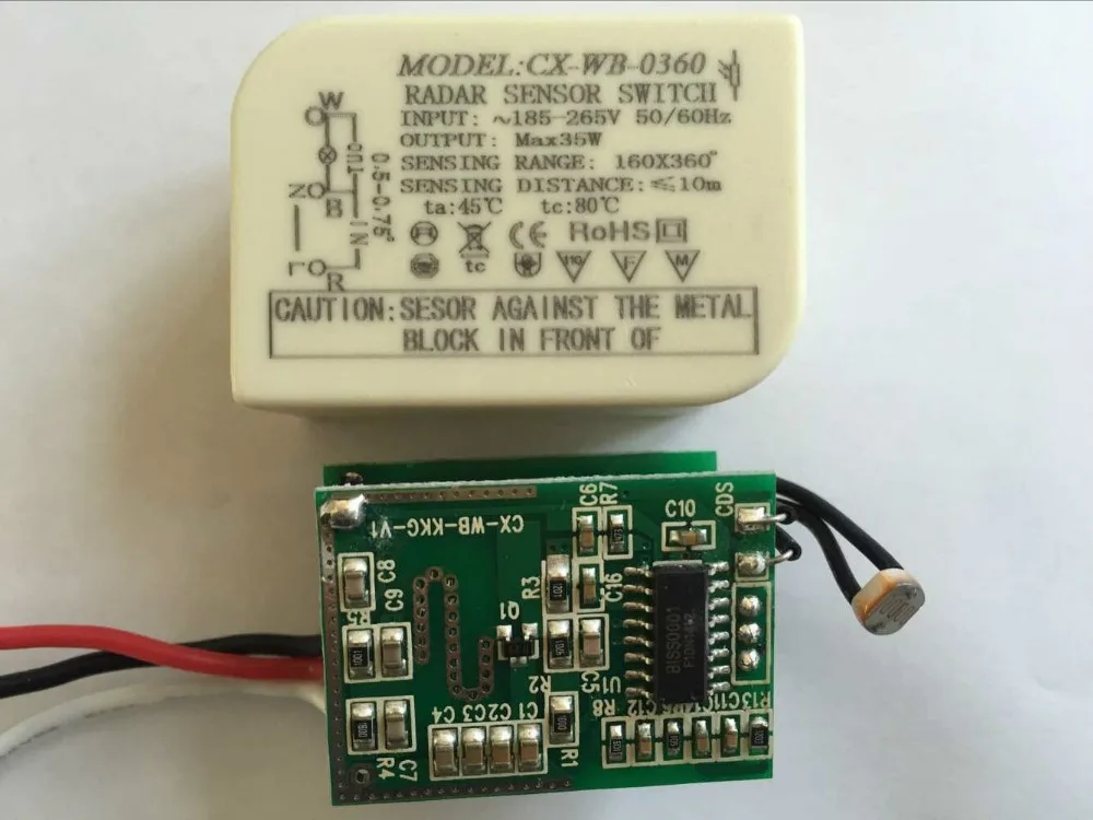 Ac 170260v 360 Degree With Ldr Microwave Signal Indoor Motion Sensor