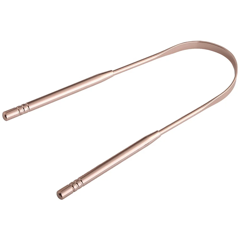 Rose Gold Tongue Cleaner Stainless Dental Tongue Scraper Tongue Brush ...