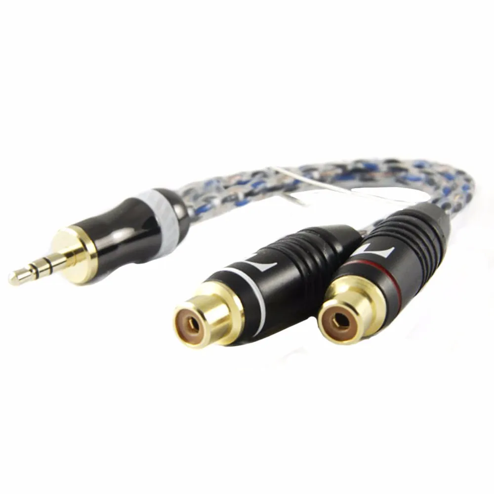 Zy Hifi Cable Pailiccs Plug 0.50ft(15cm) 3.5mm Male To Rca Female