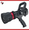 Water gun for fire fighting selectable gallonage nozzle
