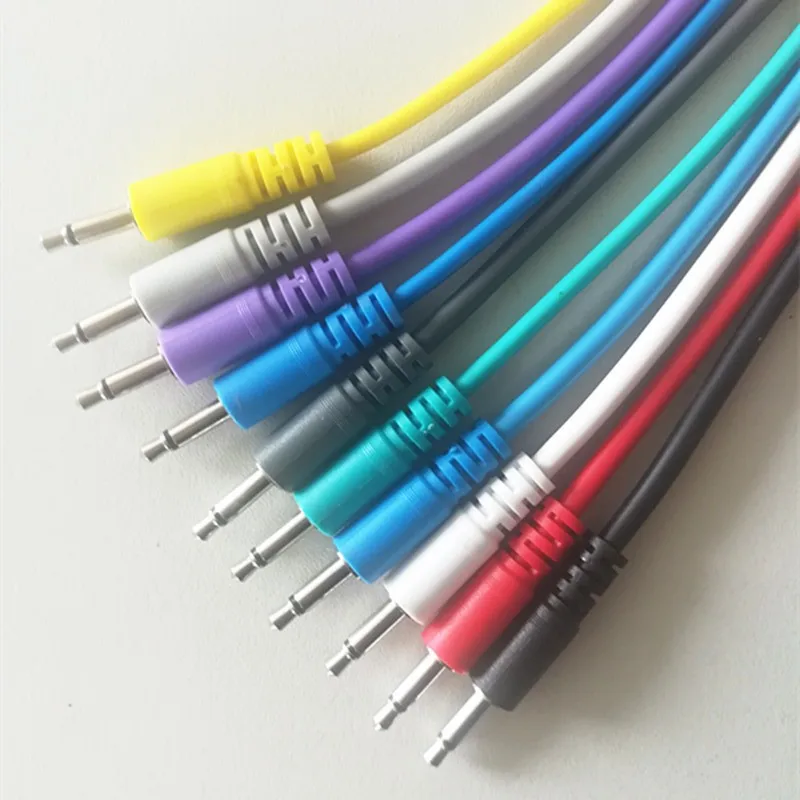 4-Pack 8/" 3.5mm Mono modular synthesizers Patch Cables w// nylon braid sleeves