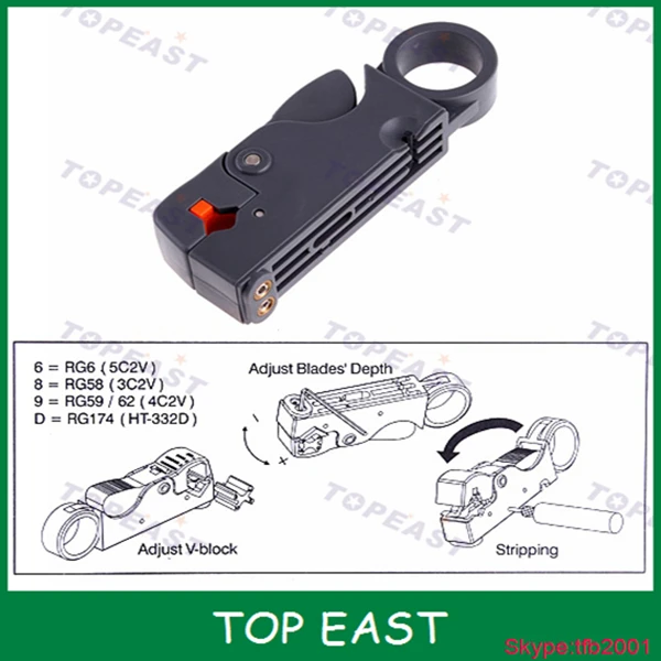 DENUDEUR DE CABLE COAXIAL COAXIAUX RG58//59//62//6//3C2V...