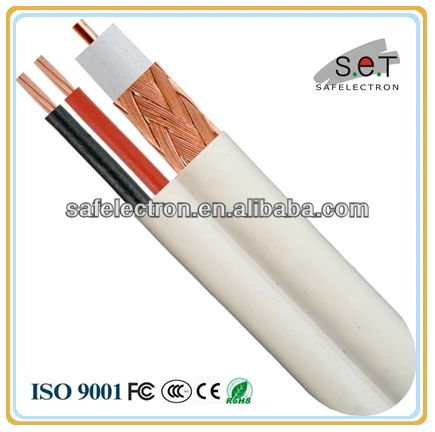 rg59 with power siamese cable for CCTV white safelectron