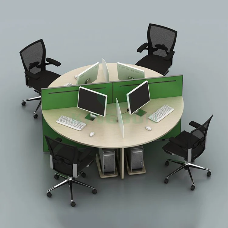 Circular Office Desk Workstation Office Computer Table Design