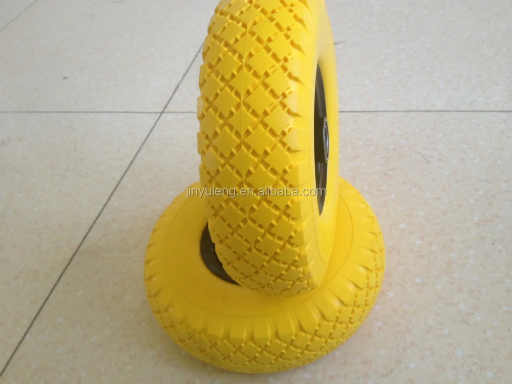 6 x2 2.50-4 3.00-4 3.50-4 400-8 CHINA qing dao high quality PU foam wheel for hand trolley truck tool cart wheelbarrow