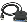 Black 1M USB 2.0 Male to 25 Pin DB25 Female Parallel Port Printer Adapter Cable