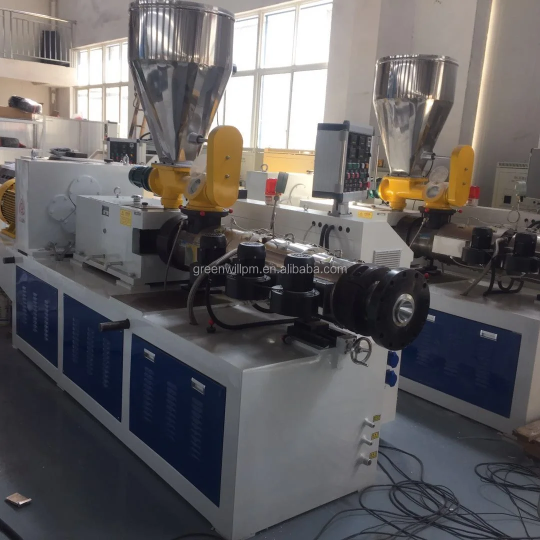 High efficiency SJSZ 51 105 plastic pvc conical twin screw extruder machine with competitive price