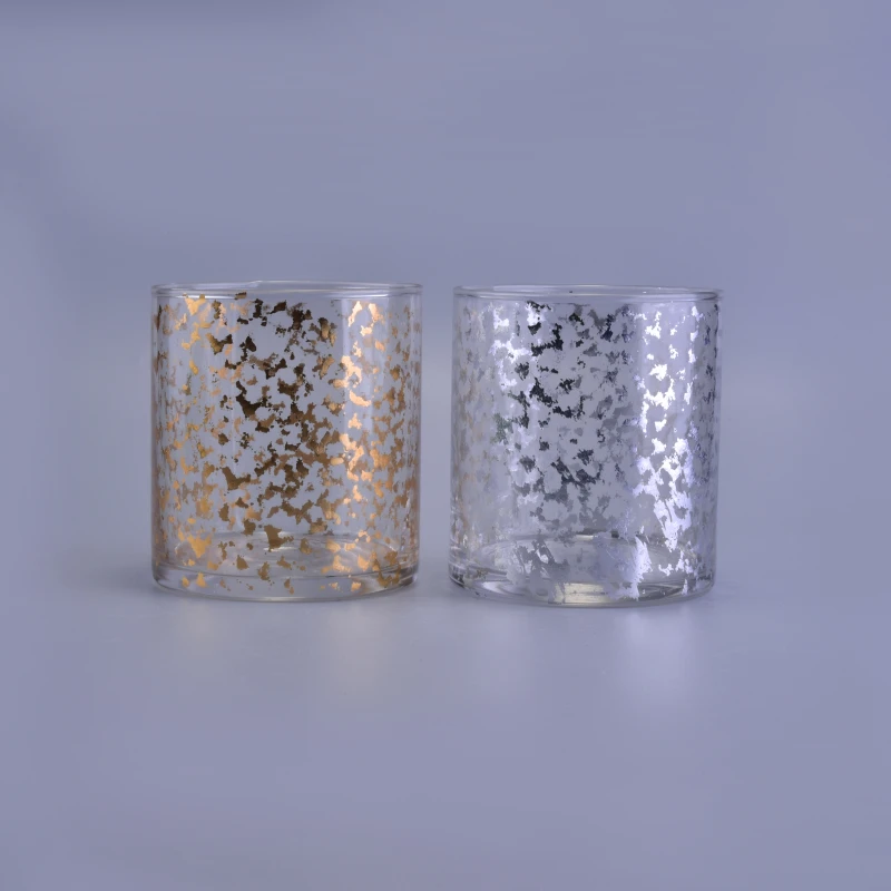 Metallic colored glass candle holder home decoration wholesale
