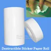 Plain Blank White Fragile Vinyl Rolls,Self Adhesive Ultra Thin Security Sticker Paper Material