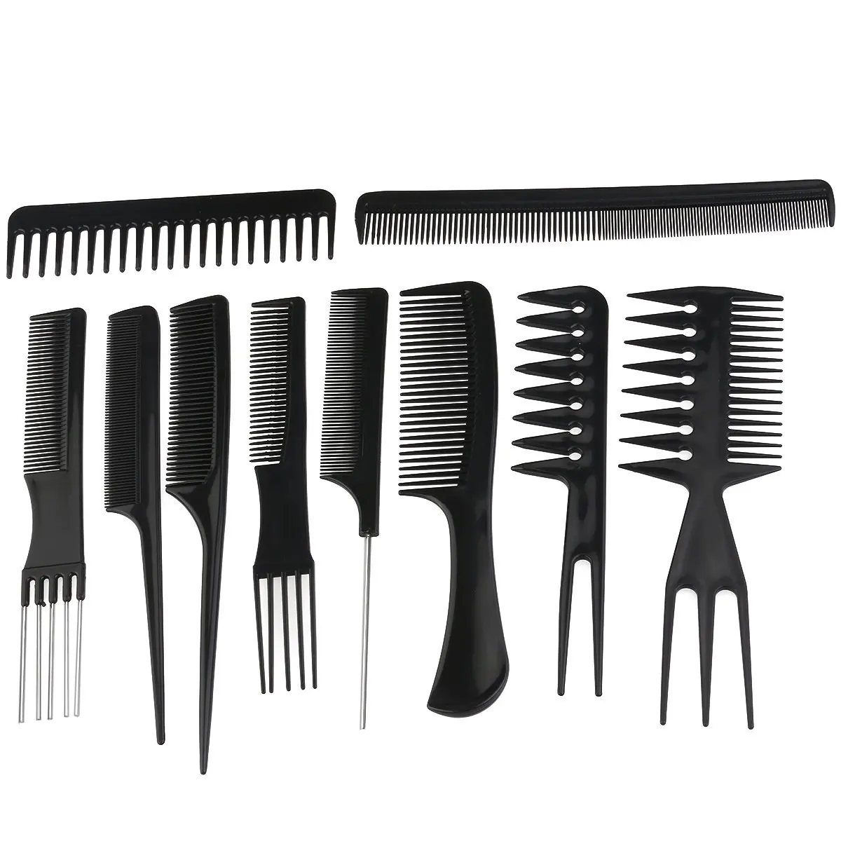 Rosenice Professional Salon Hair Styling Combs Hairdresser Rosenice Professional Salon Hair Styling Combs Hairdresser Accessories Tools Set 10 Pieces