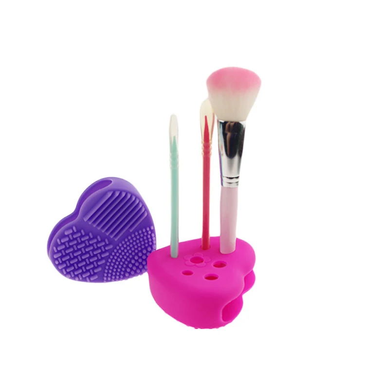 Silicone Makeup Brush Cleaner Mat With Soap for  Cosmetic Brush Wash and Drier Holders