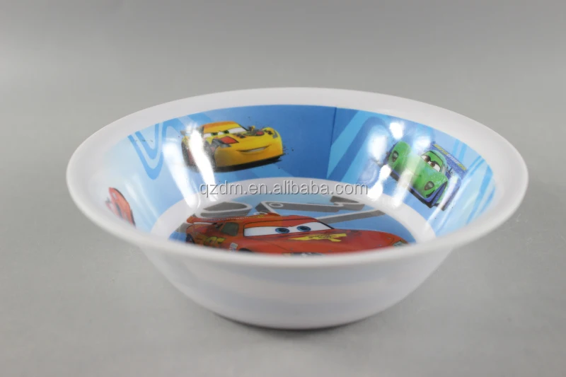 100% melamine kids small bowl cars print