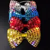 Party Decor LED Flashing Light Up Sequin Bow Tie Neck Tie for Men or Boys