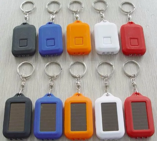 Solar Powered Keychain Custom Logo Led Flashlight Cheapest Keyring ...