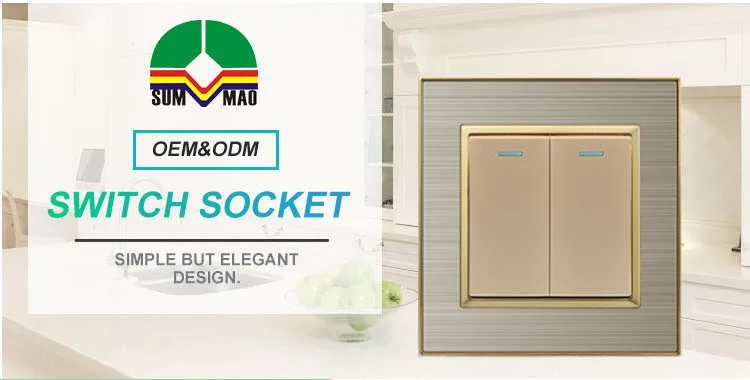 MF 13A Wall Socket Stainless Steel With 2.1A USB Port 5 Plug Universal Socket With Indicator