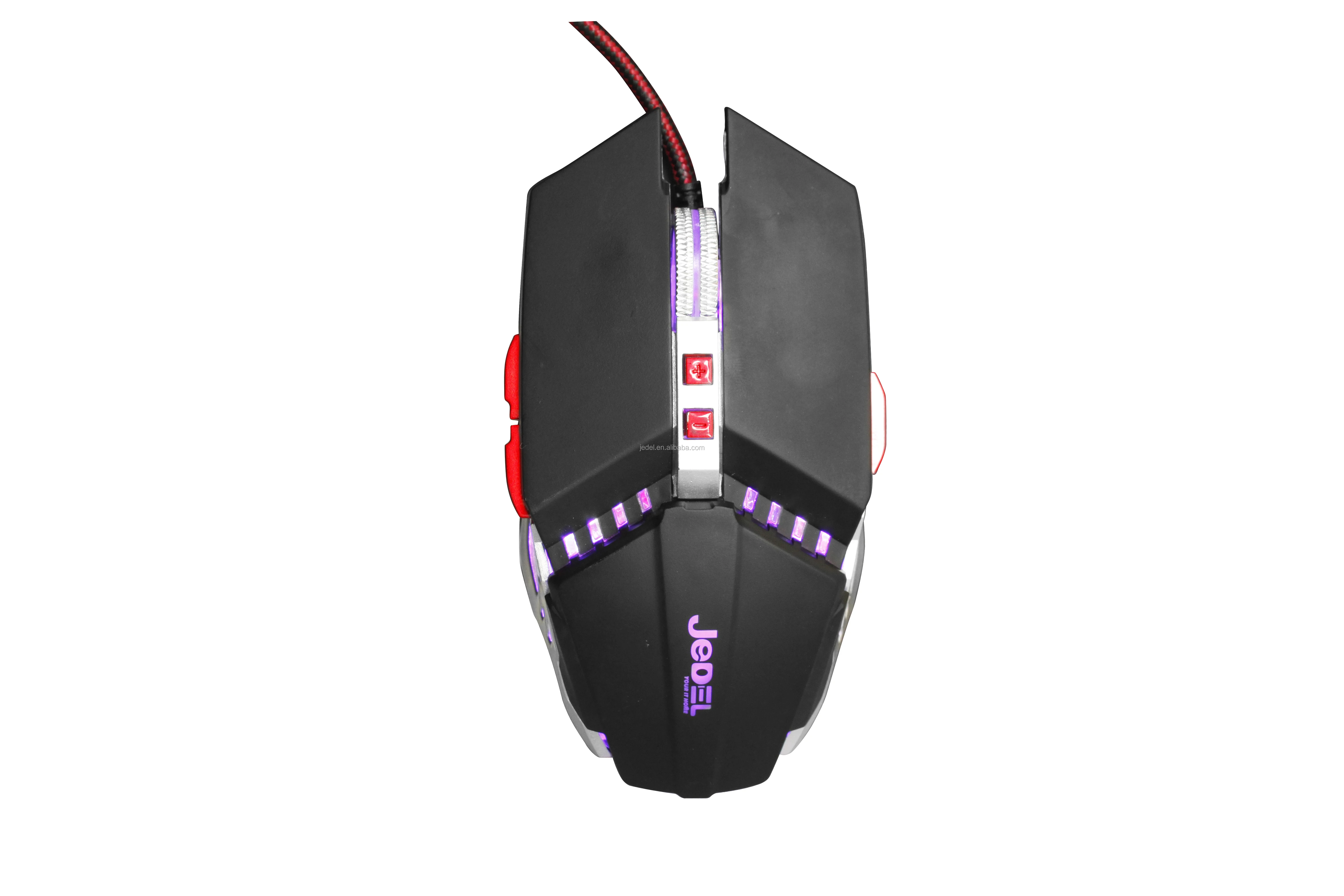 2019 new design  model LED light fashional wired gaming mouse  high quality  8D mouse  Jedel gaming mouse