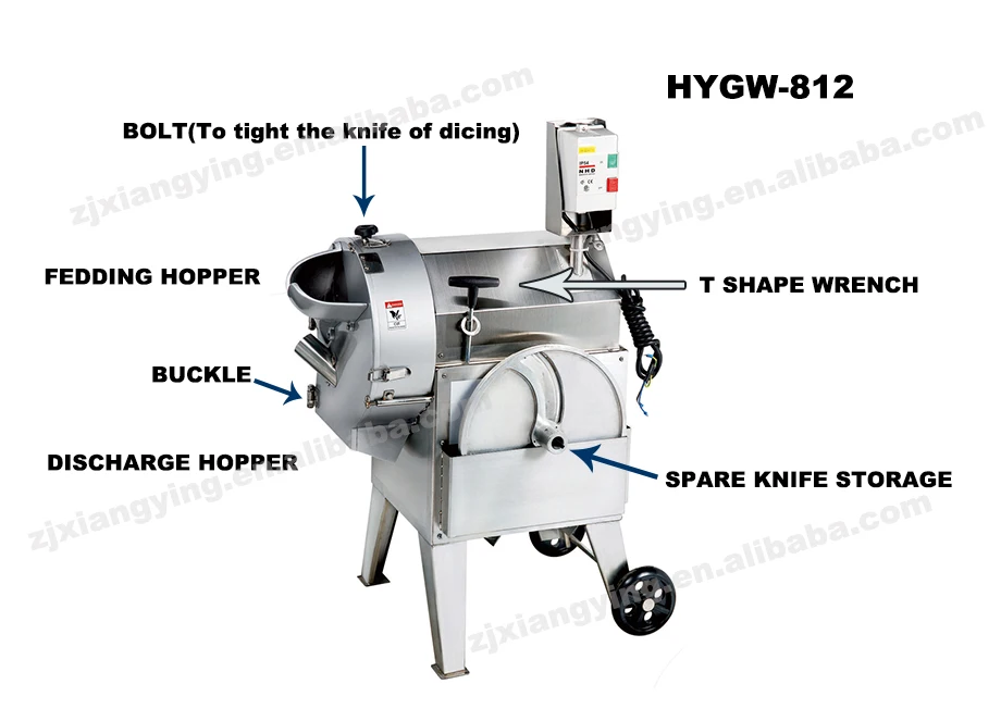 HYGW-812 vegetal de la fruta de cuber cortadora trituradora cortador/máquina de corte de vegetales