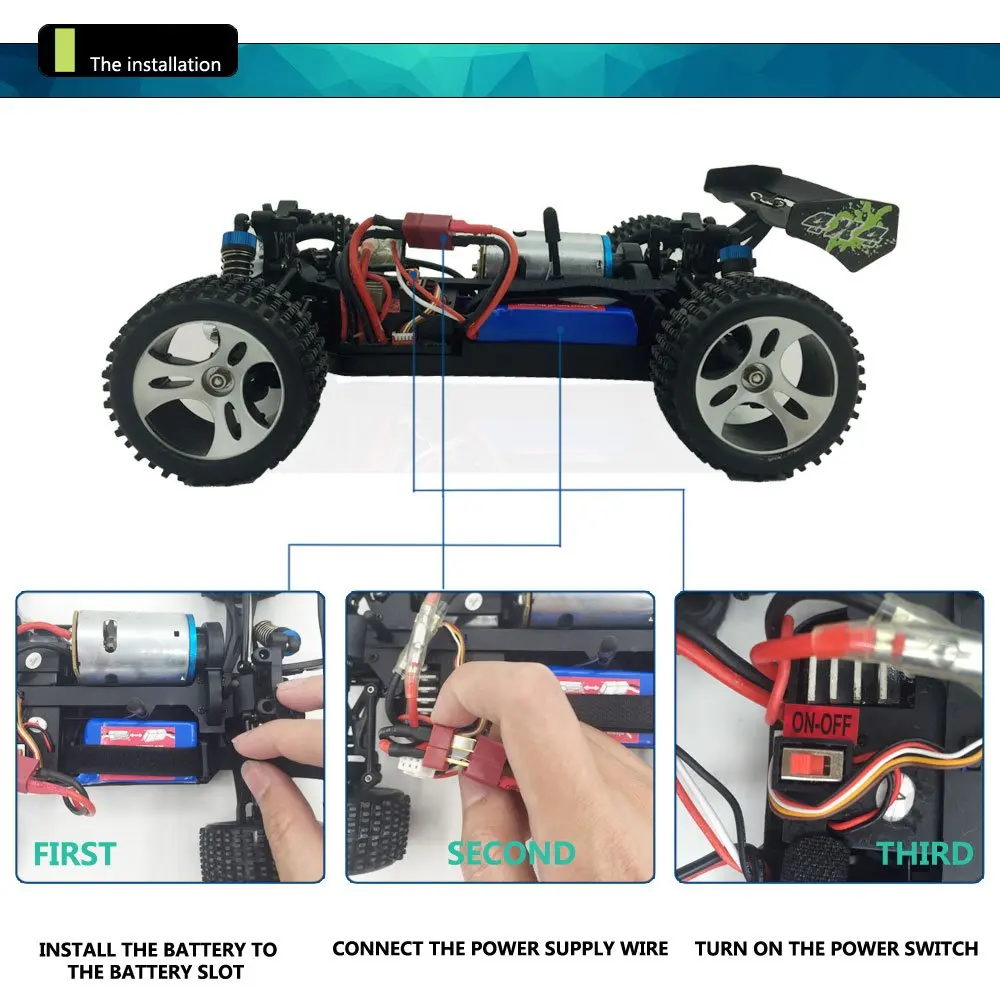 Upgrade Wltoys A959b High Speed 43.5mph(70km/h) 1/18 4wd Buggy Off Road