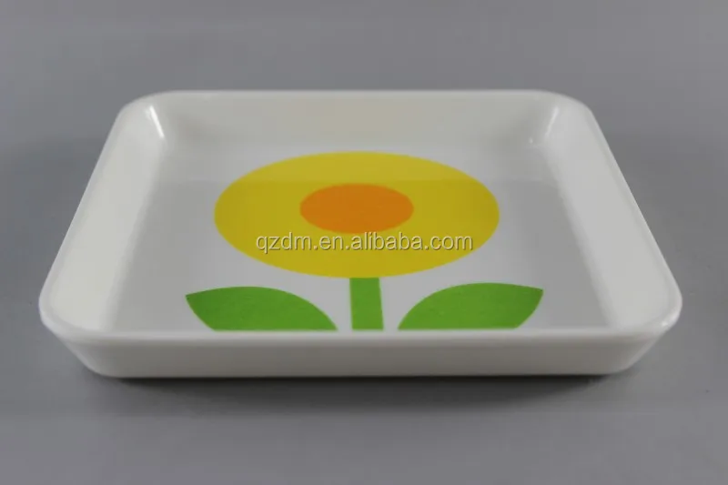 6" Square Melamine tray ,Melamine White tray