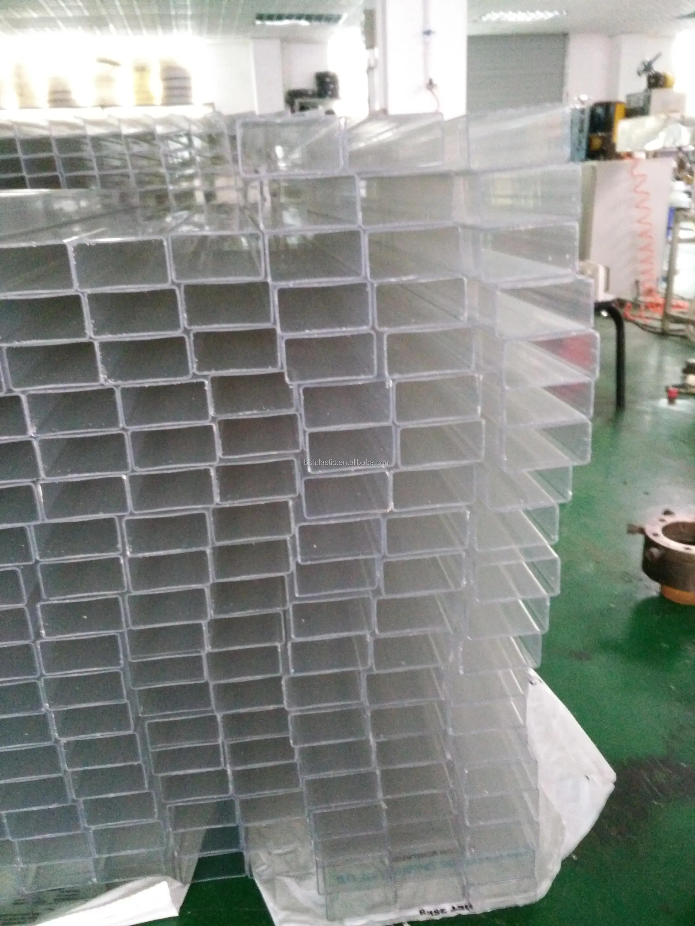 25mm /86mm Square Tube Rigid Pvc Tubing Pvc Plastic Extruded Tubes