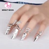 Bright Moon Authentic 925 Sterling Silver Ring Openwork Eternity Entwined Crystal Rings For Women Wedding Party Gift Jewelry