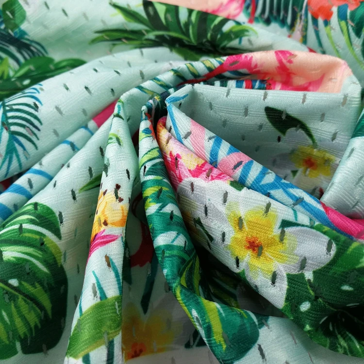 High Quality Polyester Floral Print Lycra Fabric - Buy Polyester Lycra ...